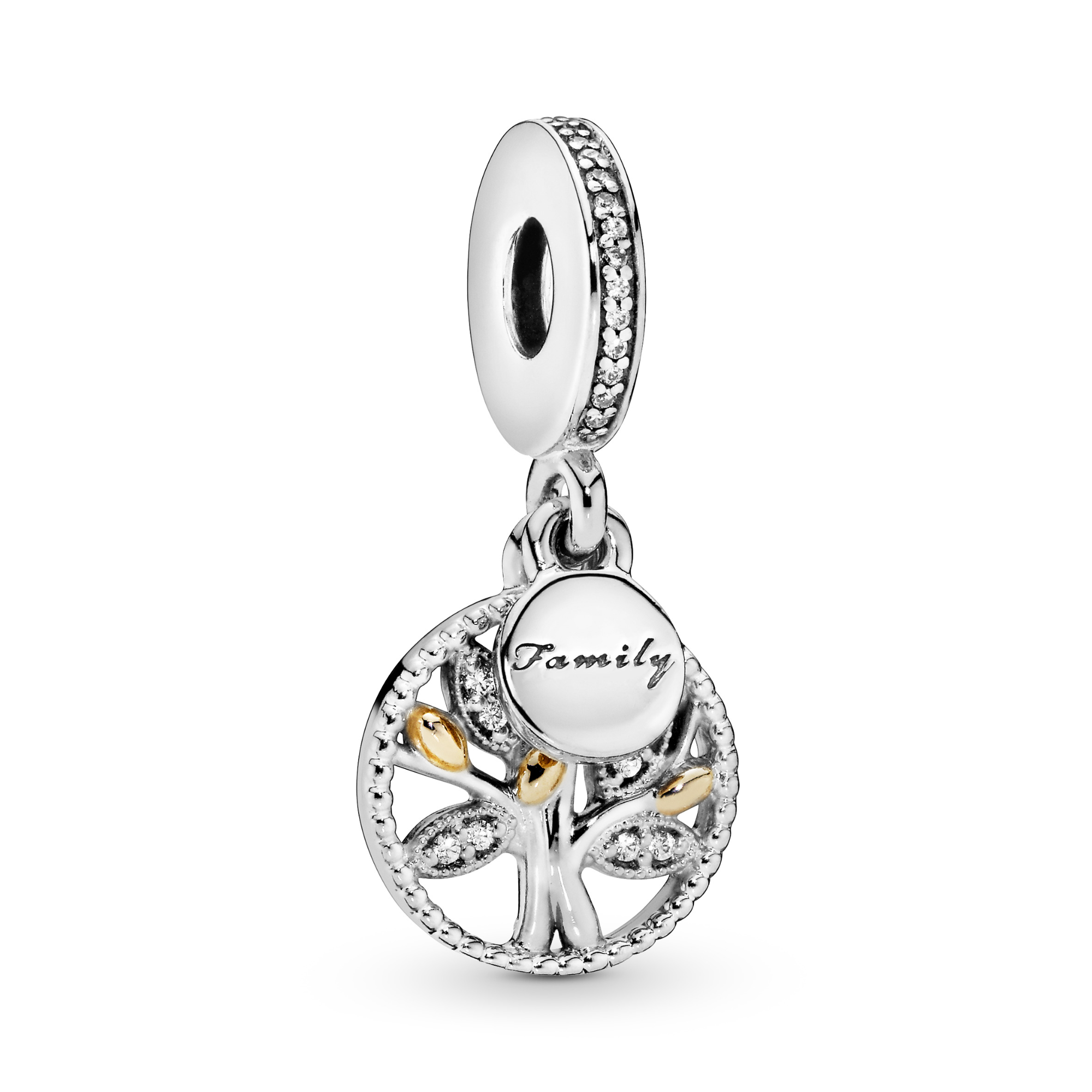 Pandora - Family tree met 14kt geelgoud en zilver, Stamboom - 791728CZ