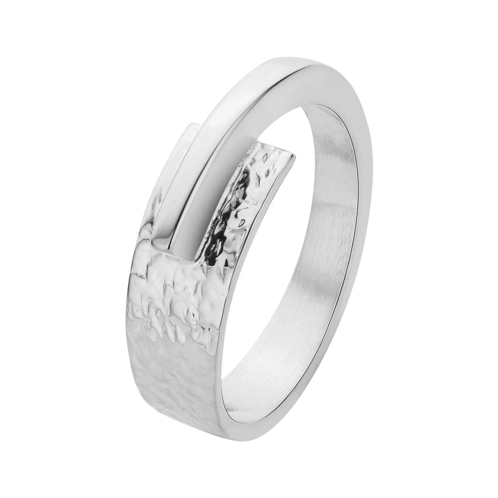 Zilveren ring met hamerslag
