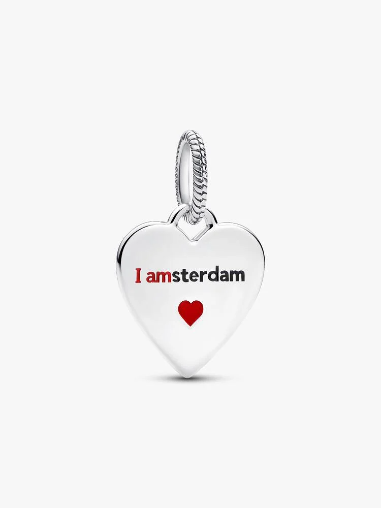 Pandora - Zilveren hart hanger, Gravure: I amsterdam <3 - 398914C00_E001