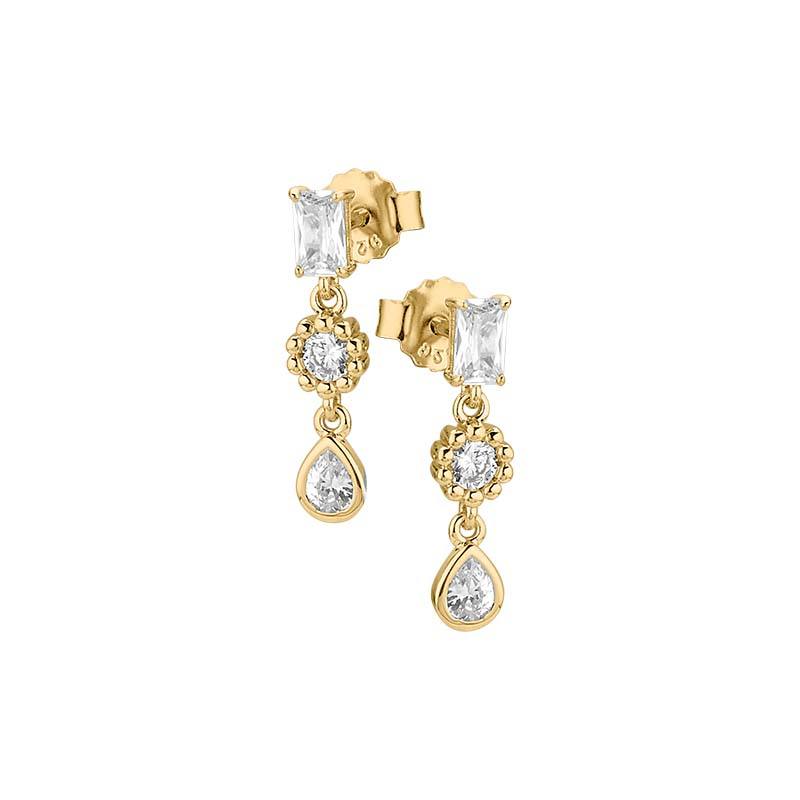 Der TRENDY me Ohrh&auml;nger 925 in gelb mit Zirkonia, Modellnummer 5-216790-001, ist ein eleganter Schmuck aus vergoldetem Silber. Die funkelnden Zirkonia-Steine verleihen jedem Outfit einen Hauch von Glamour. Perfekt f&uuml;r besondere Anl&auml;sse oder um Alltagslooks aufzuwerten. Tragen Sie ihn mit hochgestecktem Haar, um die Ohrringe optimal zur Geltung zu bringen.