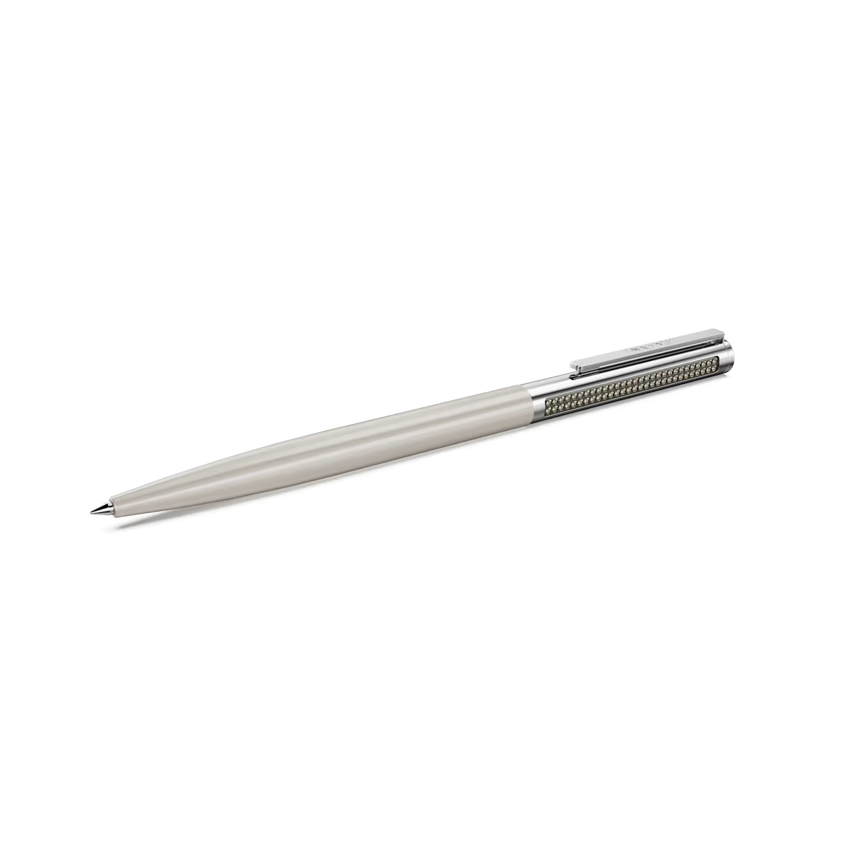 Deze balpen is ge&iuml;nspireerd op de organische perfectie van de Matrix Tennis-sieraden van Swarovski en combineert licht met een strak, ergonomisch ontwerp. De ronde huls is beige gelakt, terwijl aan elke kant een segment glinsterende beige kristallen zichtbaar is, die op hun plek zijn gezet met een Crystaltex-chaton banding-techniek. Een verfijnd ontwerp om uw creativiteit te ontketenen.