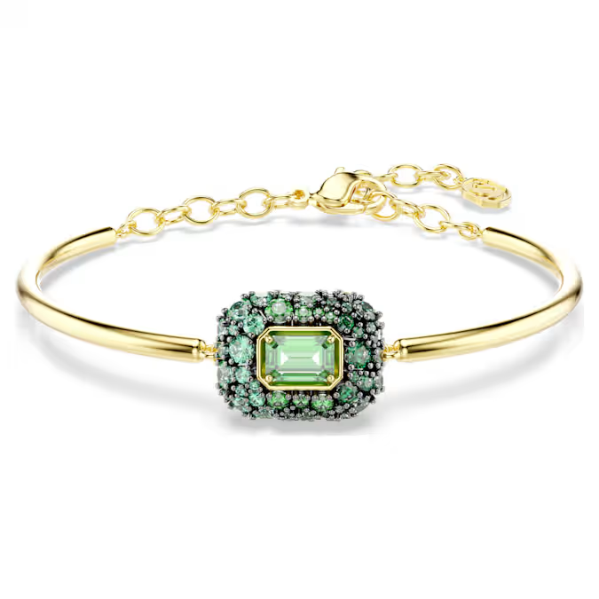 Deze armband cre&euml;ert een verleidelijk effect door het verloop van diepgroene Swarovski Zirkonia, die samenkomen in &eacute;&eacute;n fascinerend motief. Combineer hem met de bijpassende oorbellen, choker, hanger of ring om een echt statement te maken. De Sublima-sieraden zijn ge&iuml;nspireerd door de eb en vloed van de natuur en zorgen voor een magisch effect dat in elk product tot leven komt door organische vormen en beeldschone precisieslijpvormen.

Artikelnr.: 5758457
Collectie:  Sublima
Lengte: 16 cm
Binnenste diameters: 5.5 x 4.3 cm
Formaat motief: 0.7 x 1.4 cm
Afstand opening: 4 cm
Materiaal:  18k gouden afwerking, Cubic zirconia
Kleur:  Groen
Type sluiting:  Karabijn