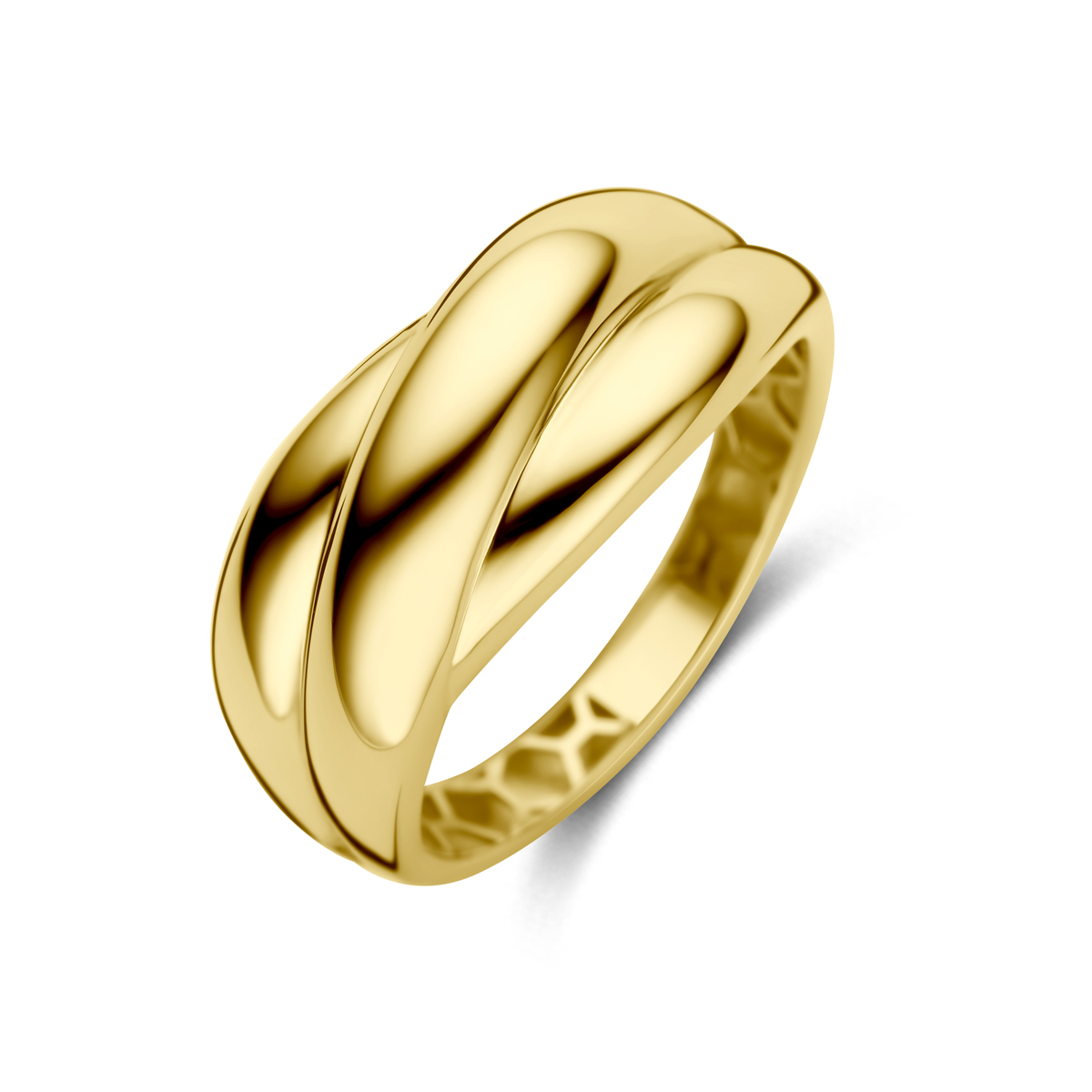 9k Geelkleurig ring met een breedte van 9mm.