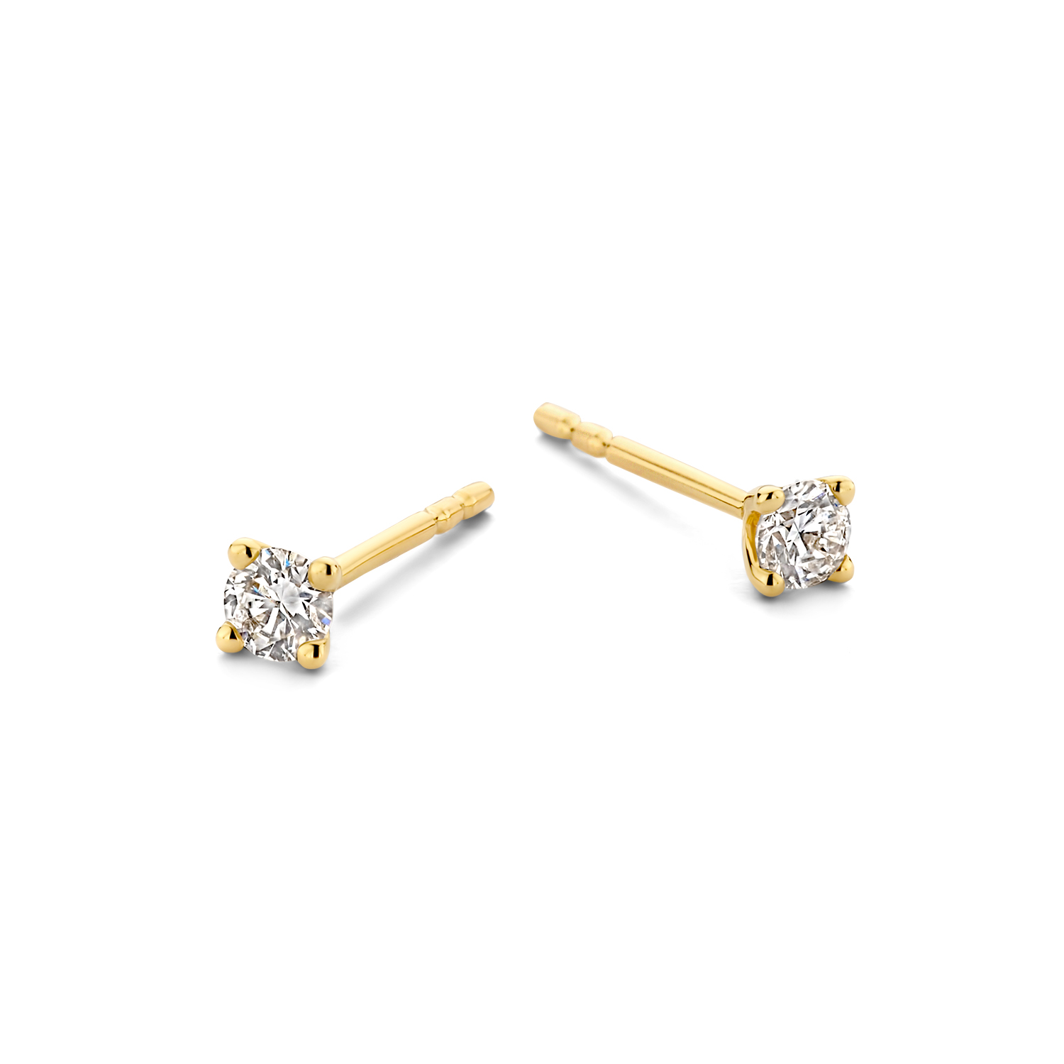 Blush Lab Diamonds - 20th anniversary, 14kt geelgouden oorstekers bezet met briljant geslepen labgrown diamanten - LG7036Y