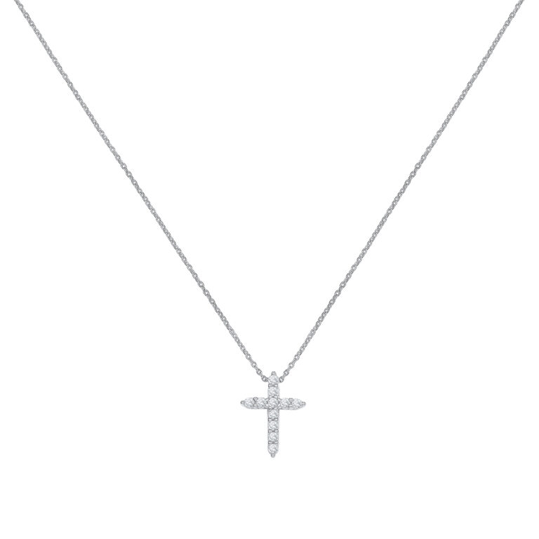Die Kette mit Anh&auml;nger Kreuz Silber Lab Grown Brillant 0,275ct, Modellnummer 915619450, besticht durch ihren eleganten Kreuzanh&auml;nger aus Silber und einen brillantgeschliffenen, im Labor gez&uuml;chteten 0,275 Karat Diamanten. Perfekt f&uuml;r besondere Anl&auml;sse oder als t&auml;glicher Begleiter. Tragen Sie es &uuml;ber einem schlichten Oberteil oder Kleid, um dem Schmuckst&uuml;ck den Mittelpunkt zu schenken.