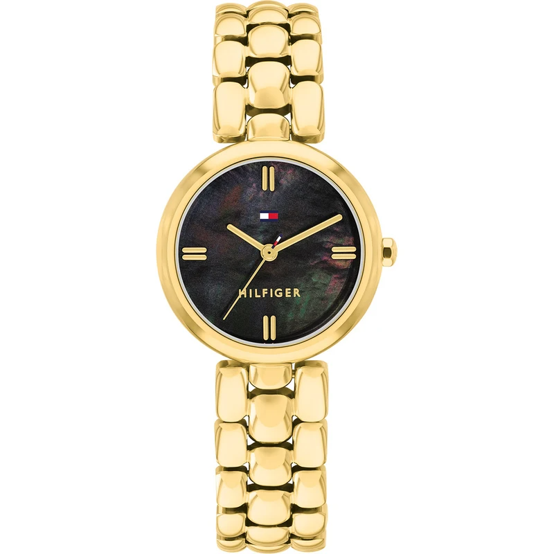 Tommy Hilfiger horloge staal met stalen band uit de Annie Collectie. 3 ATM waterdicht.