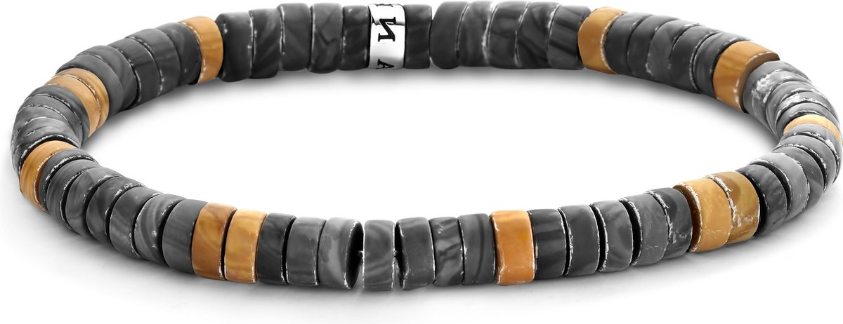 Stoere heren natuurstenen armband van Frank 1967. Deze armband komt uit de Bead bracelet collectie.