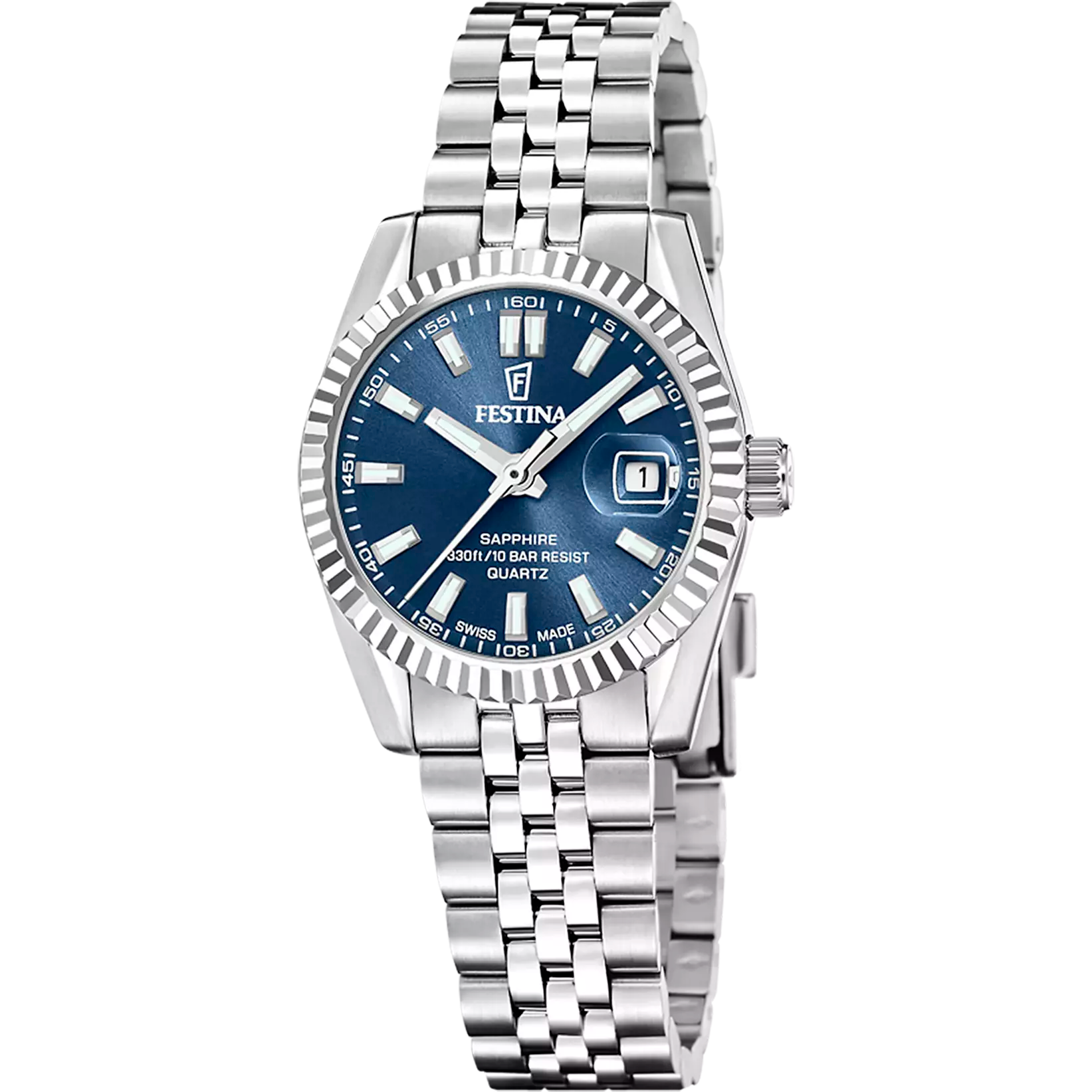 Festina - Staal dames horloge 28.5mm Quartz, 100 meter WR, Saffierglas - F20087/4