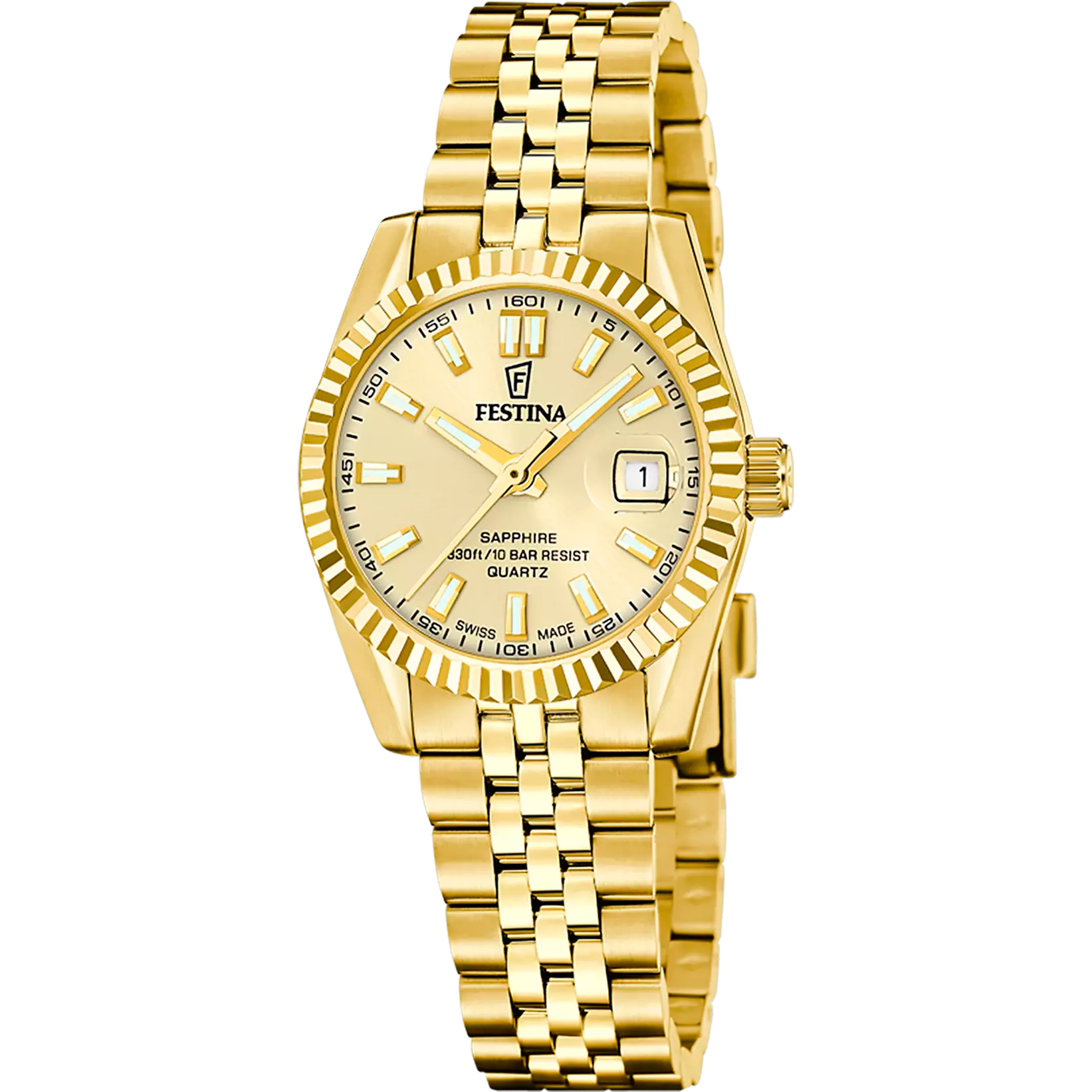 Festina - Staal doubl&eacute; dames horloge 28.5mm Quartz, 100 meter WR, Saffierglas - F20089/2