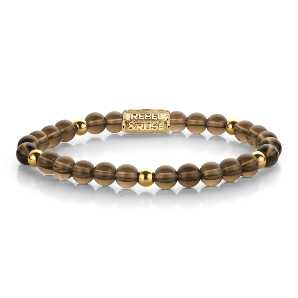 Smokey Eyes gold-coloured - 6mm S Armband van het merk Rebel & Rose.