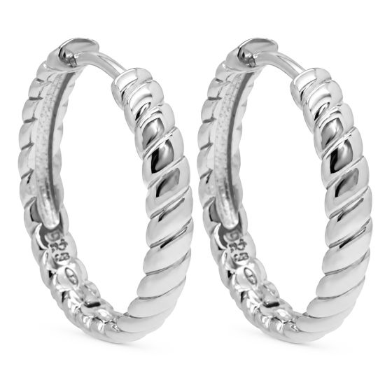 Karma Jewelry Hinged Hoops LILIA Swirl 21MM Silver