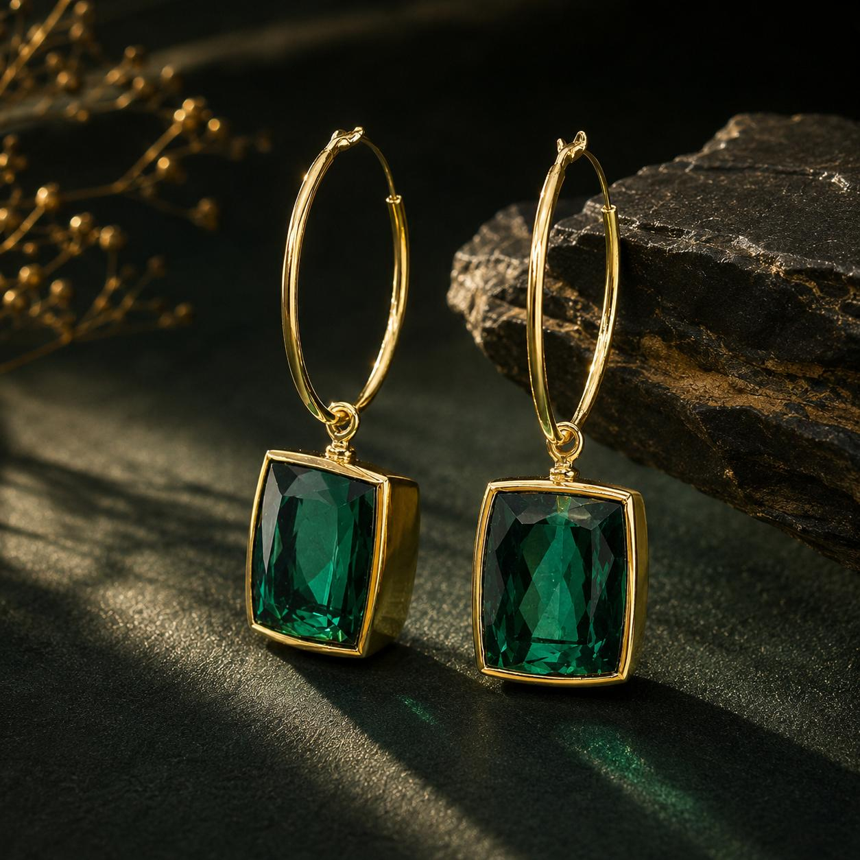 klassisch gearbeiteter Ohrschmuck, 2 Turmaline in Spitzenqualit&auml;t, in Gold 750 gefasst, zusammen &uuml;ber 16 Karat!

Gefertigt im Atelier Kissner
Design: Carsten Kissner