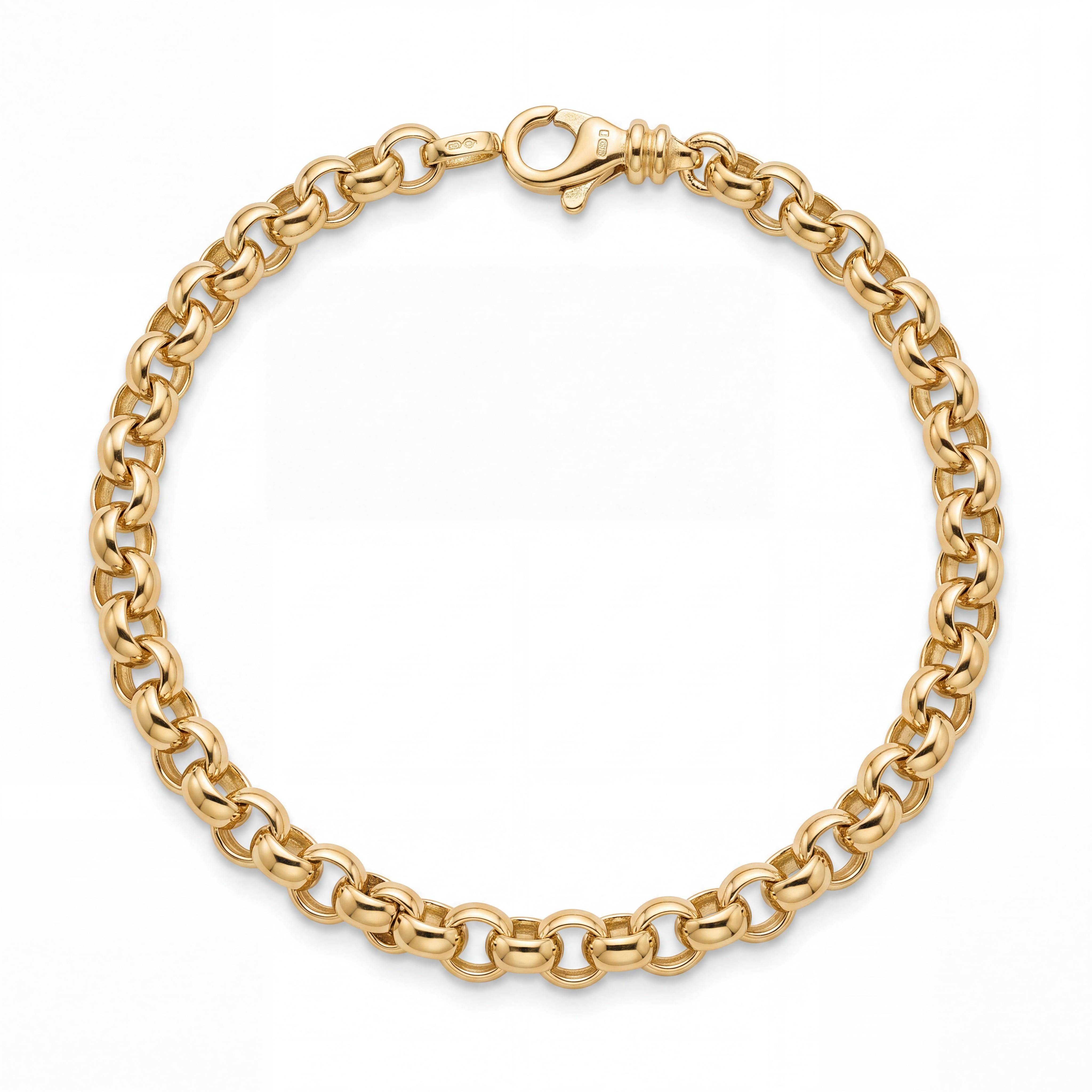 Klassieke en tijdloze 14 karaat geelgouden Jasseron schakelketting met een stevige breedte van 4.5 mm en een gewicht van 6.4 gram. Ambachtelijke kwaliteit en duurzame elegantie, direct verkrijgbaar bij Juwelier Rijk in Amsterdam. Perfect om los te dragen of te combineren met een gouden hanger.