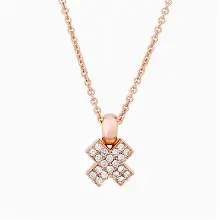 BRON Joy hanger in 18 krt rosegoud met dia. 0.15ct VVS