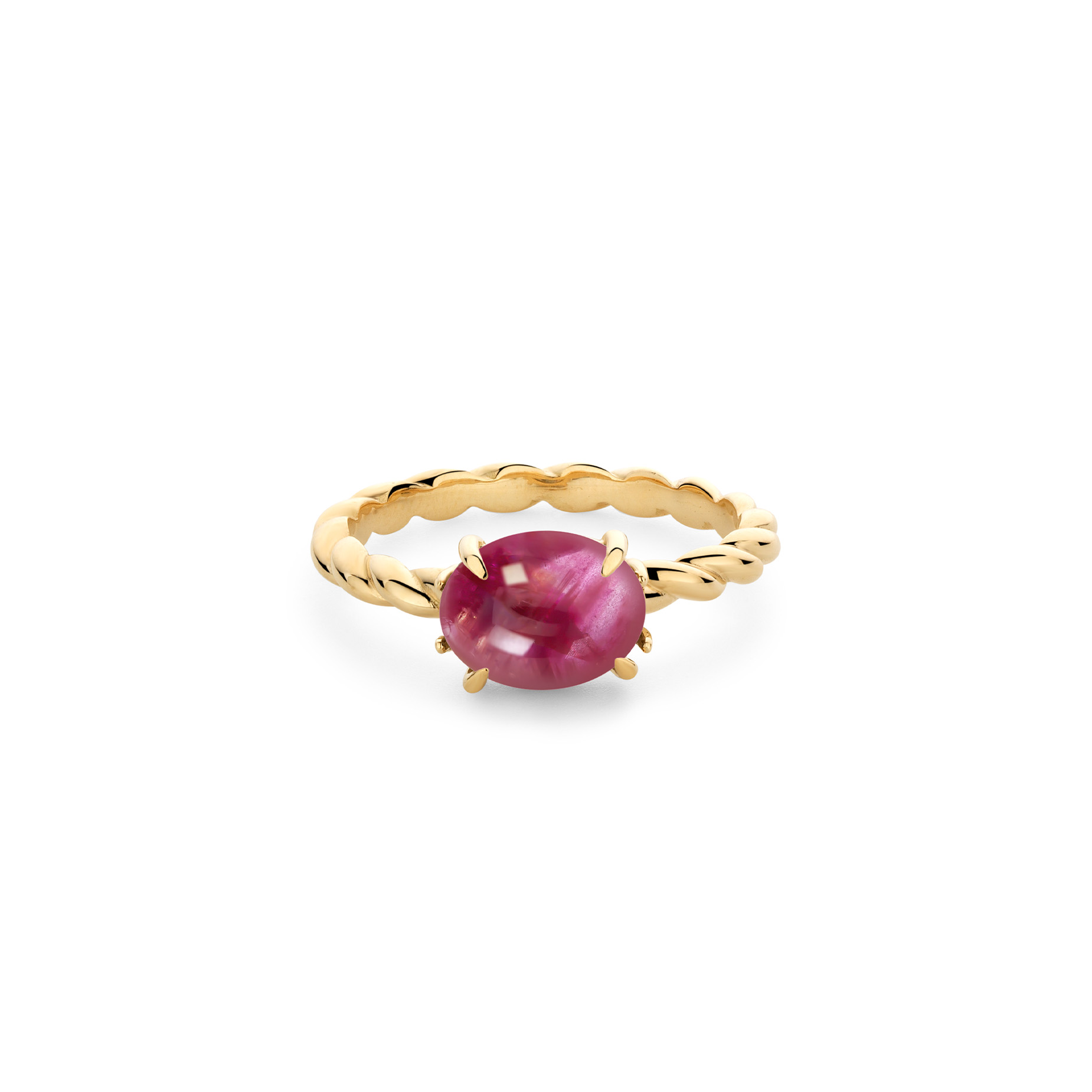 ROMANCE BY R&C GEELGOUDEN 18KT RING ASHTON TWIST 4281 ROSE TOURMALIJN