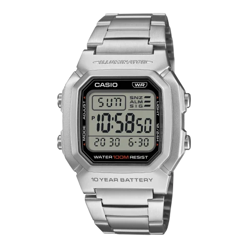 Eenvoud gedefinieerd - een gestroomlijnd digitaal horloge met een groot display om de tijd in &eacute;&eacute;n oogopslag duidelijk weer te geven. Uitgerust met 10 Bar waterdichtheid, een batterij met een levensduur van 10 jaar, LED-achtergrondverlichting en andere handige functies. Batterijlevensduur van 10 jaar &bull; Waterbestendigheid tot 10 bar &bull; LED-achtergrondverlichting &bull; Tijd in twee tijdzones