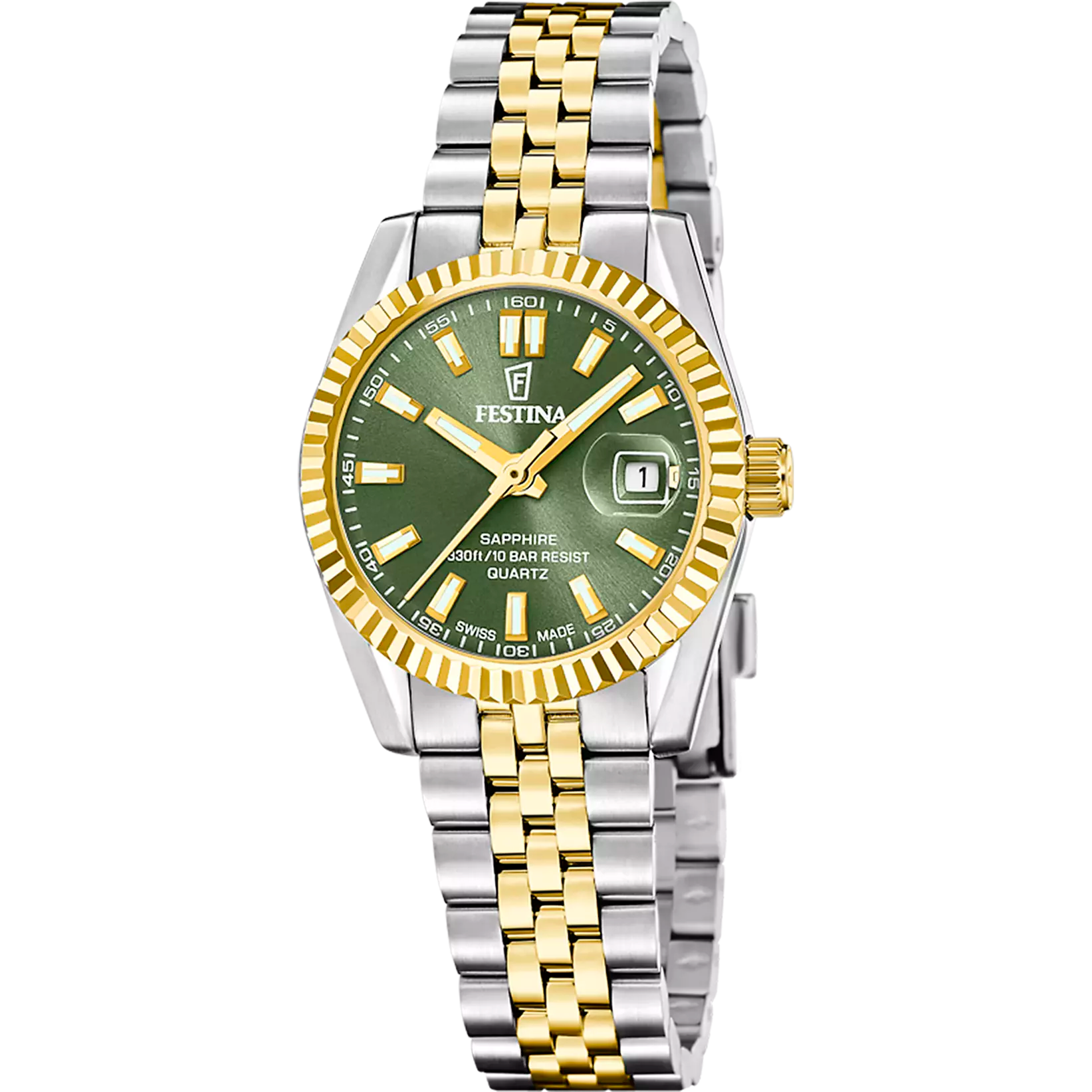 Festina - Bicolor staal dameshorloge, 100 meter WR, Saffierglas - F20088/4