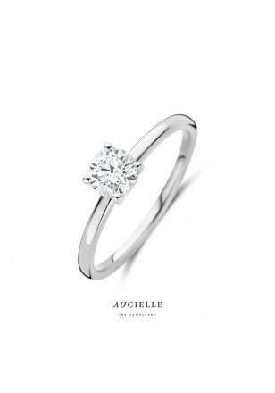 Ring in wit goud 18 k met lb diamant 0,50 ct 