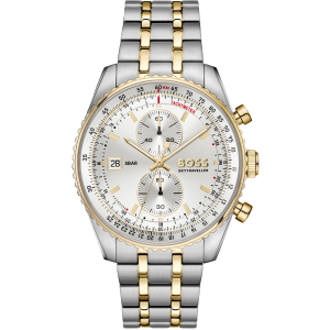 De HB SKYTRAVELLER PRO is een stijlvol polshorloge voor heren, ontworpen voor de moderne reiziger. Met een diameter van 43 mm en een elegante zilveren kast, voegt dit horloge een vleugje luxe toe aan elke outfit. Dit horloge is niet alleen een modeaccessoire, maar ook een functioneel hulpmiddel dankzij de chronograaffunctie en de kalenderweergave.

Dit horloge is uitgerust met saffierglas, wat zorgt voor een uitstekende krasbestendigheid en helderheid. De IP68-certificering garandeert dat het horloge volledig stofdicht en waterdicht is, waardoor het geschikt is voor diverse activiteiten, inclusief douchen. De vlinder- of vouwsluiting biedt extra comfort en veiligheid, zodat je het horloge eenvoudig kunt dragen, waar je ook naartoe gaat.