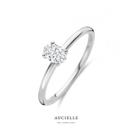 Ring in wit goud 18 k met lb diamant 0,30 ct 