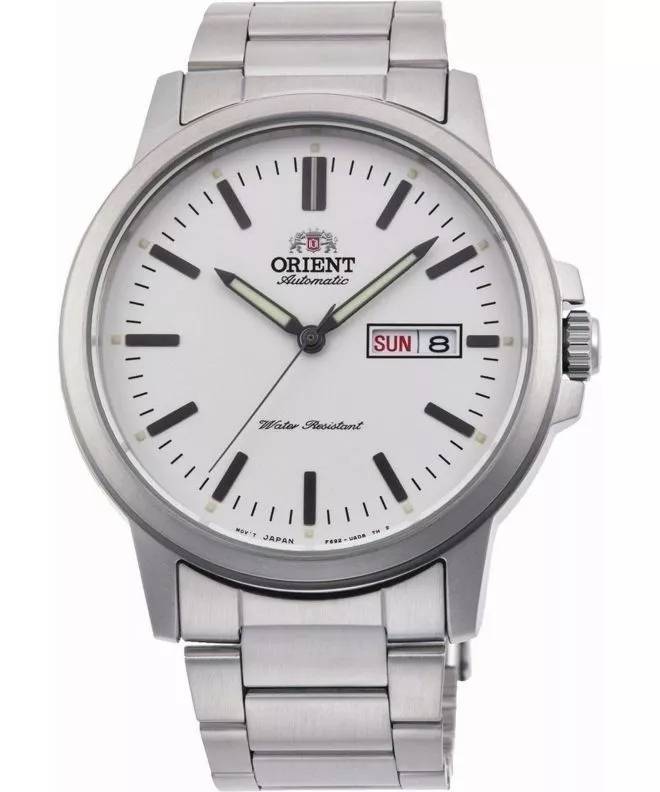 De Orient Contemporary Automatic horloge RA-AA0C03S39B heeft een zilverkleurige metalen band en een ronde, roestvrijstalen kast. Het beschikt over een analoge wijzerplaat met datumaanduiding en mineraalglas. Waterbestendig tot 5 ATM. Draag dit stijlvolle horloge bij zowel zakelijke als casual outfits voor een elegante uitstraling. Perfect voor dagelijks gebruik dankzij het automatische uurwerk.