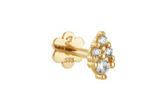 JKP26672. Jackie geelgouden piercing met wit topaas. 