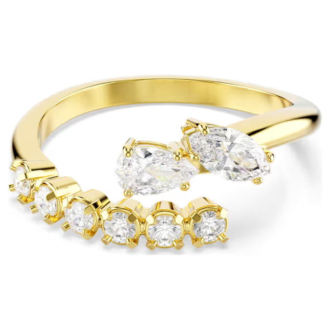 Deze open ring is ontworpen voor een feilloze afwerking en combineert verschillende slijpvormen van Swarovski Zirkonia met een strakke metalen finish. Draag hem met de bijpassende oorbellen voor een tijdloze combinatie. De oogverblindende sieraden van Mesmera combineren klassieke silhouetten met een fascinerende verfijning, wat zorgt voor unieke, persoonlijke looks die altijd een statement maken.

Artikelnr.: 5747986
Collectie: Mesmera
Materiaal: 18k gouden afwerking, Cubic zirconia
Kleur: Wit