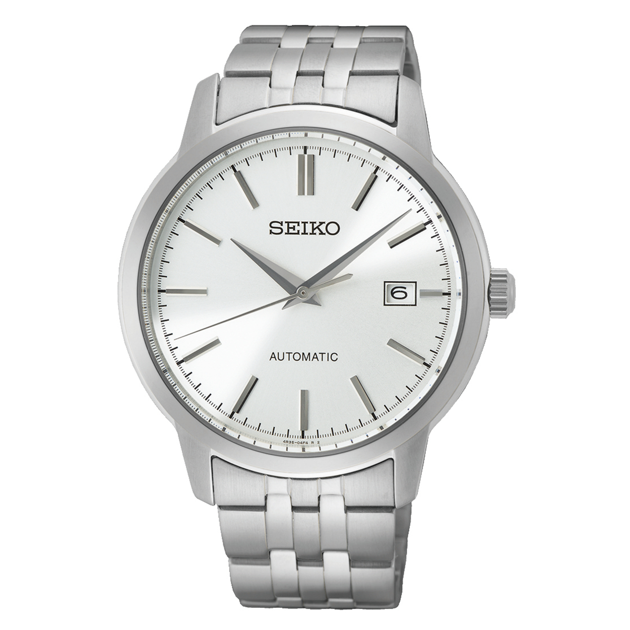 Dit is een horloge van het merk Seiko. Het is een analoog horloge gemaakt van staal. De diameter van de kast is 41.2 mm en de kast is 12 mm dik.
De verdere specificaties van het horloge zijn als volgt:
Kastvorm: rond
Kastkleur: zilverkleurig
Kastmateriaal: staal
Bandbreedte: 18 mm
Bandlengte: 211.2 mm
Sluiting: vouwsluiting met drukker
Wijzerplaatkleur: wit
Glassoort: hardlex glas
Waterdichtheid: 10 ATM
Techniek: automaat