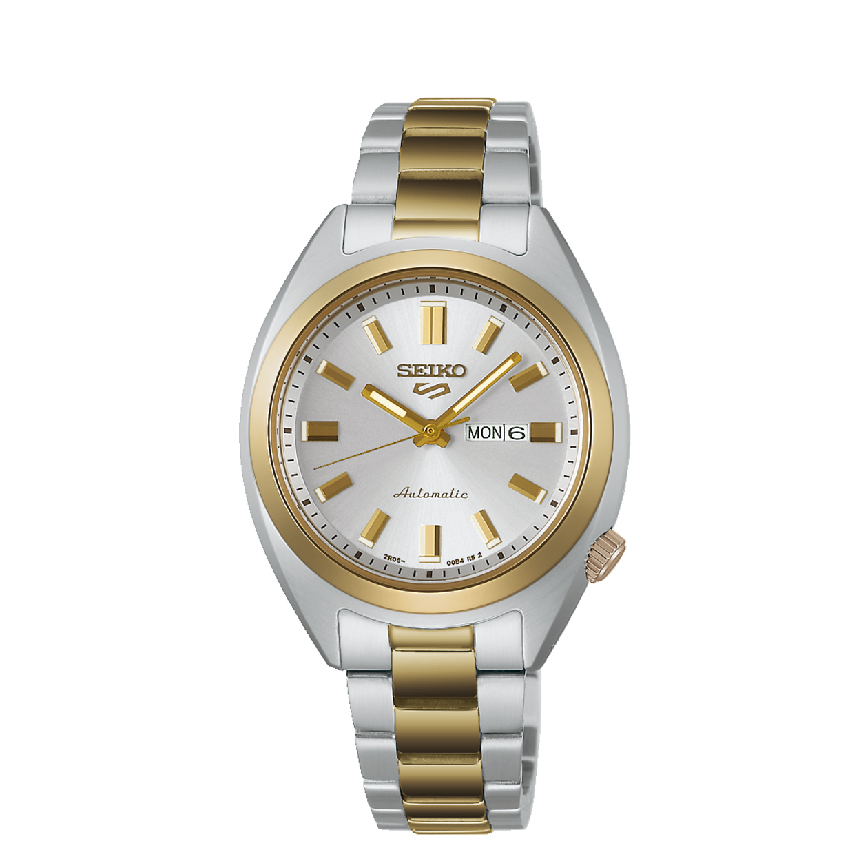 Dit is een horloge van het merk Seiko. Het is een analoog horloge gemaakt van staal. De diameter van de kast is 32 mm en de kast is 11.4 mm dik.
De verdere specificaties van het horloge zijn als volgt:
Kastvorm: rond
Kastkleur: tweekleurig
Kastmateriaal: staal
Bandbreedte: 15 mm
Sluiting: vouwsluiting met drukker
Wijzerplaatkleur: wit
Glassoort: hardlex glas
Waterdichtheid: 10 ATM
Techniek: automaat