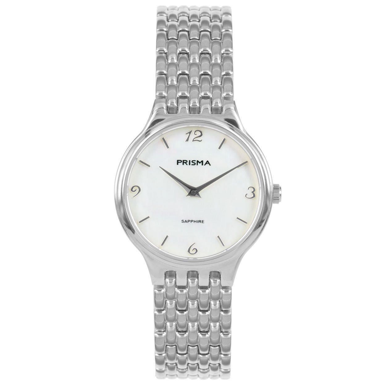 Prisma horloge 1275 dames titanium saffierglas 5 ATM 

Algemeen
Geslacht: dames
Model: P.1275

Voordelen
- band titanium zilver
- wijzerplaat parelmoer met zilvere cijfers (arabisch)
- geschikt voor mensen met een allergie
- draagcomfort door licht gewicht
- glas is zeer krasvast
- duidelijke tijdsweergave
- spat waterdicht: handenwassen, regen
- quartz
- maat kast 28,03mm (breedte) 6,54mm (dikte)