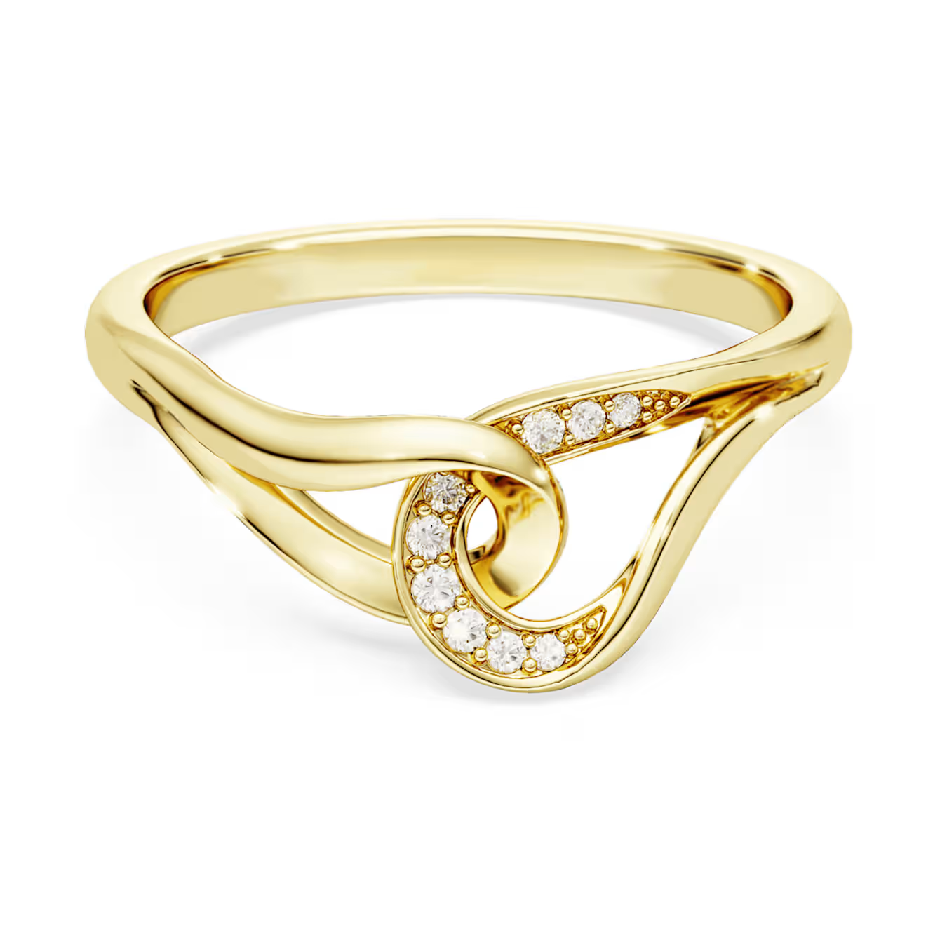 Deze in elkaar grijpende ring straalt de organische verfijning van Classica uit en combineert glinsterend pav&eacute; met een originele vorm van sterling zilver uit gerecyclede bronnen. Draag hem om je meest charmante looks voor overdag en &rsquo;s avonds extra kracht bij te zetten. Swarovski Classica geeft een nieuwe draai aan alledaagse elegantie. Deze collectie is ge&iuml;nspireerd op de Aronskelk en combineert vloeiende vormen met een strakke geometrie, allemaal ge&iuml;njecteerd met het licht van Swarovski Zirkonia.

Artikelnr.: 5746010
Collectie:  Swarovski Classica
Materiaal:  Sterling zilver, 18k gouden afwerking, Cubic zirconia
Kleur:  Wit