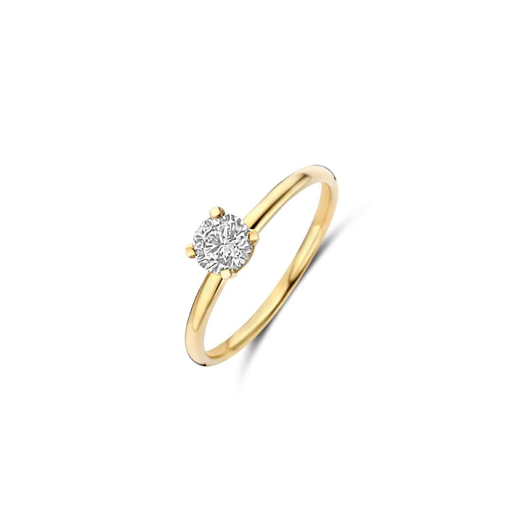 LG1075Y/54. Blush geelgouden damesring met een lab diamond. 0.50crt. 