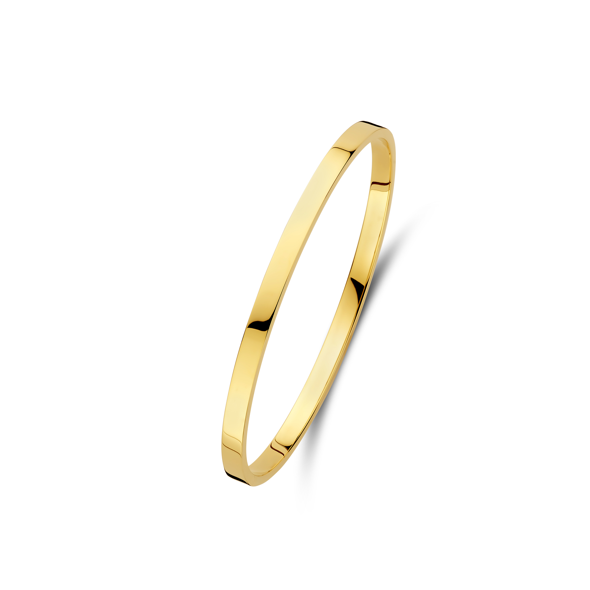 Fjory - 8kt gele bangle armband met zilveren kern, 61x4mm - 33-A386104