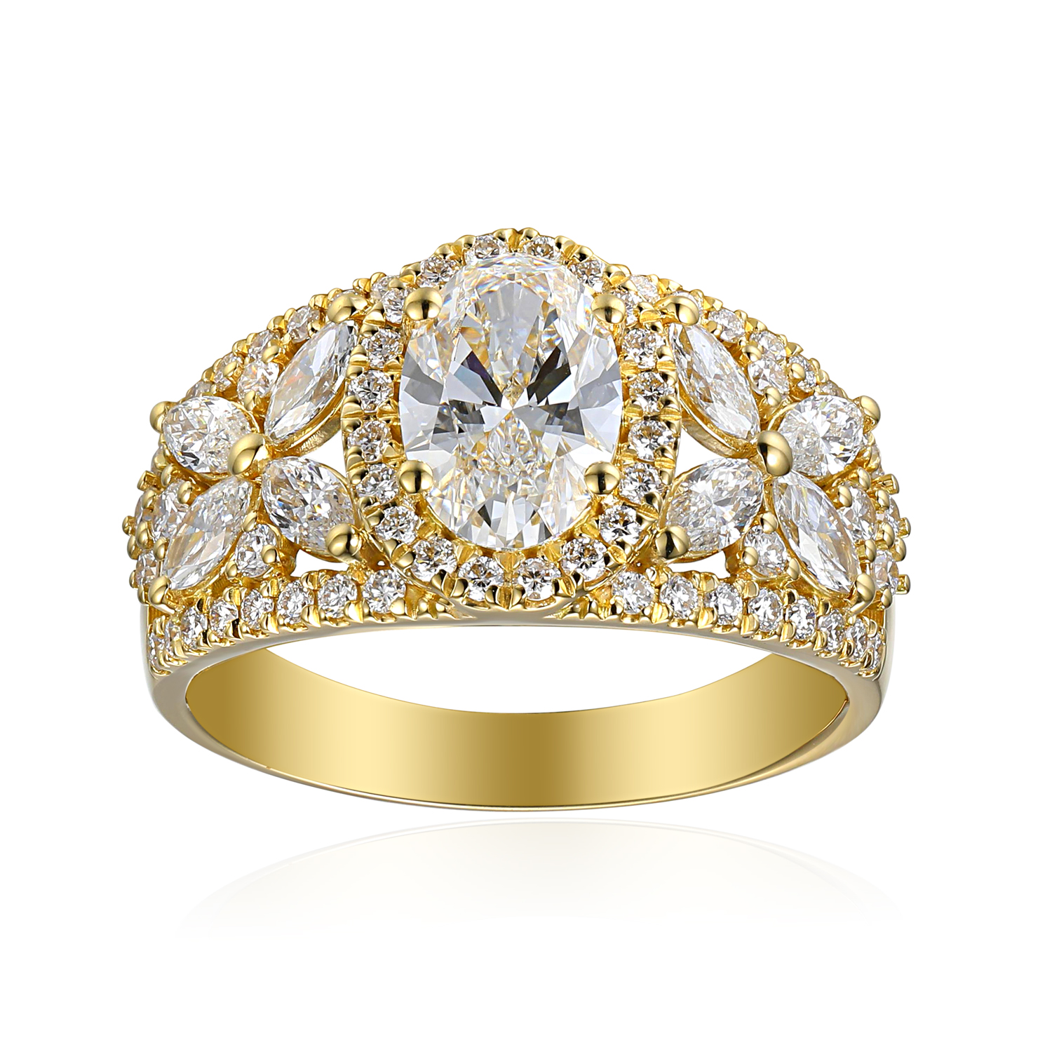 Ring in goud 18 k met lb diamanten 8 0,51ct 1-1,04ct 62 0,48ct