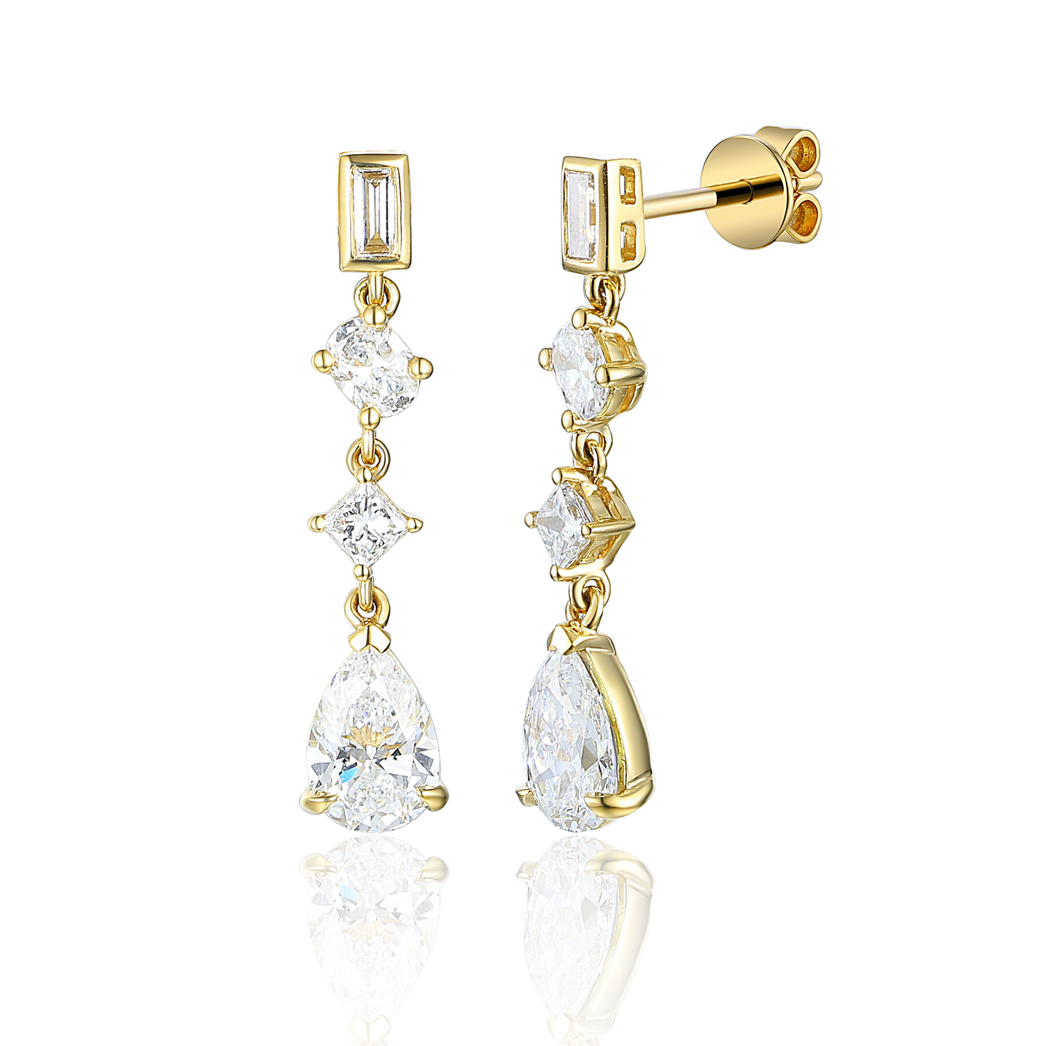 Oorringen met lb diamanten 2,15 ct 