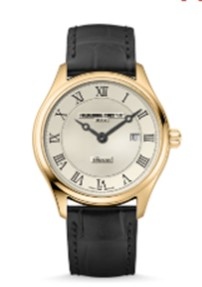 Frederique Constant Classic Slimline Midsize Quarts heren pols horloge model FC-220CR5B6 staal met lederen band. 5 ATM waterdicht.