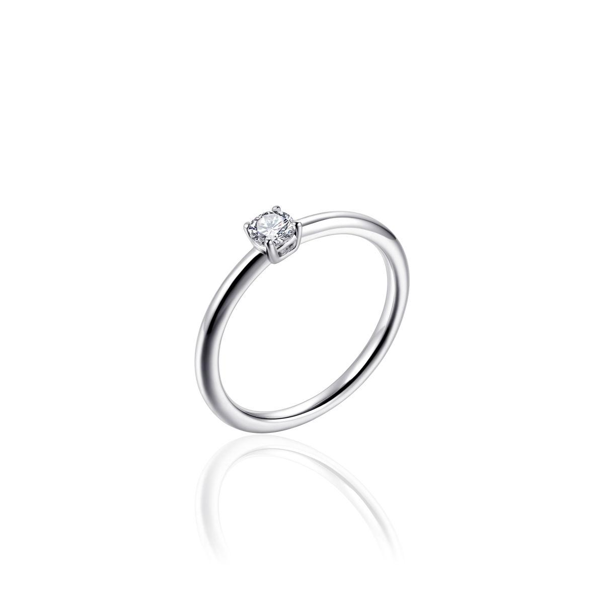 Gisser Jewels zilveren solitair ring met labgrown diamond