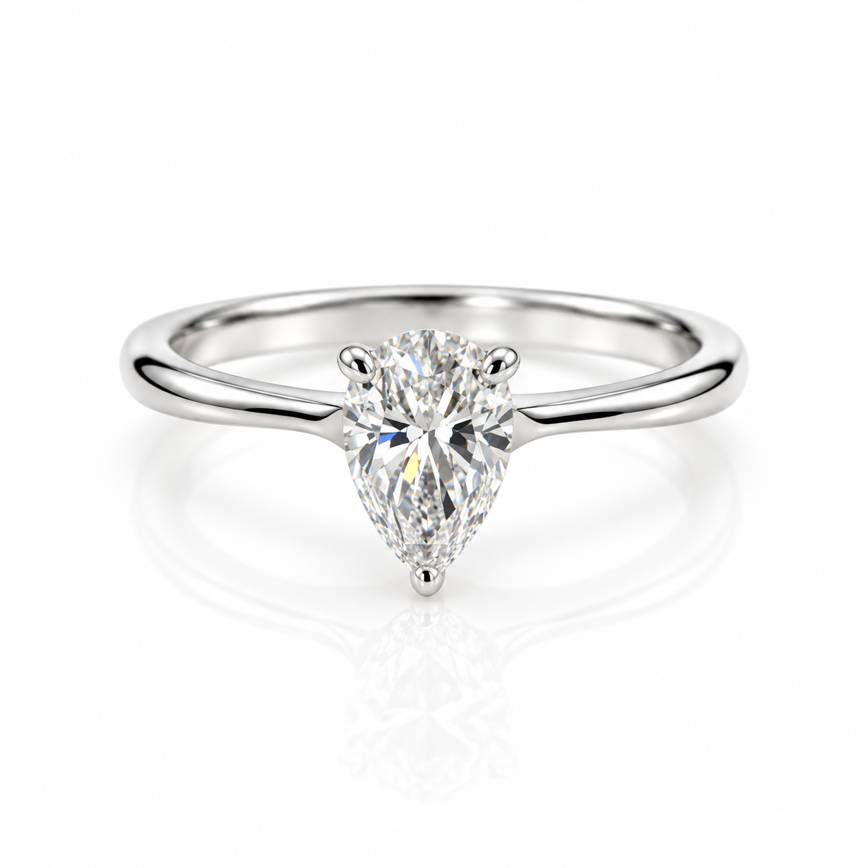 Platina lab grown diamant ring peer 1,03 ct G/VVS | Maat 55