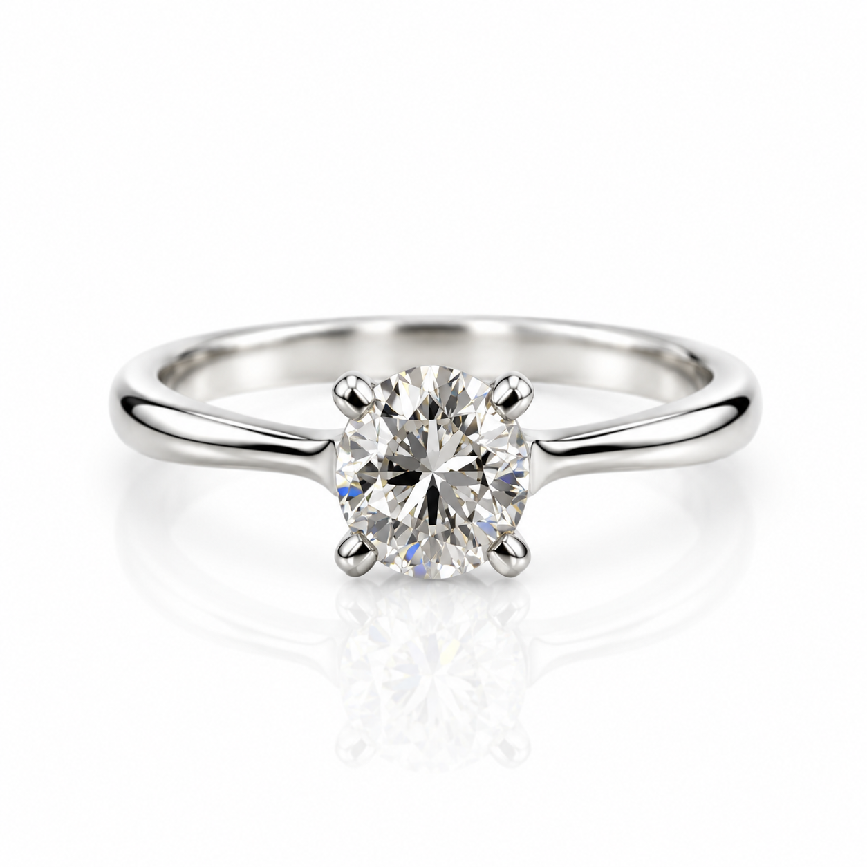 Platina solitaire lab grown diamant ring 1,02 ct G/VVS | Maat 54