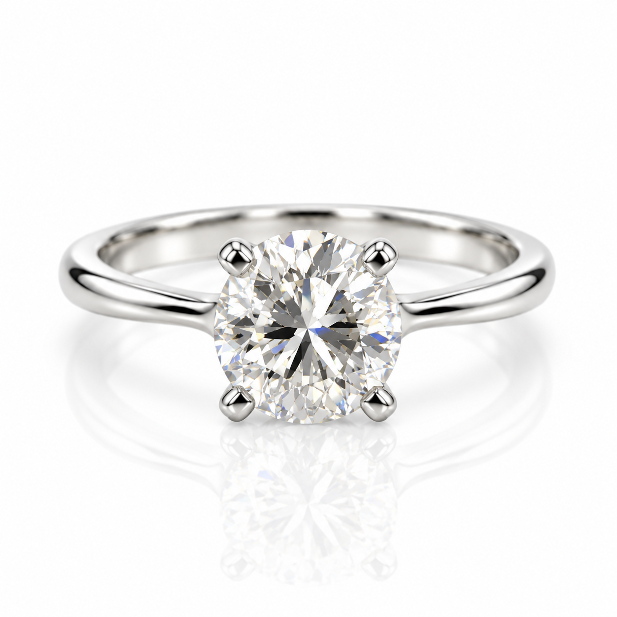 Platina solitaire lab grown diamant ring 2,00 ct G/VVS | Maat 54