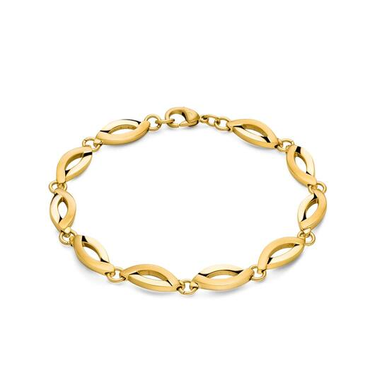 Boccia titanium goudkleurige ovale schakelarmband 20cm | 03001-04