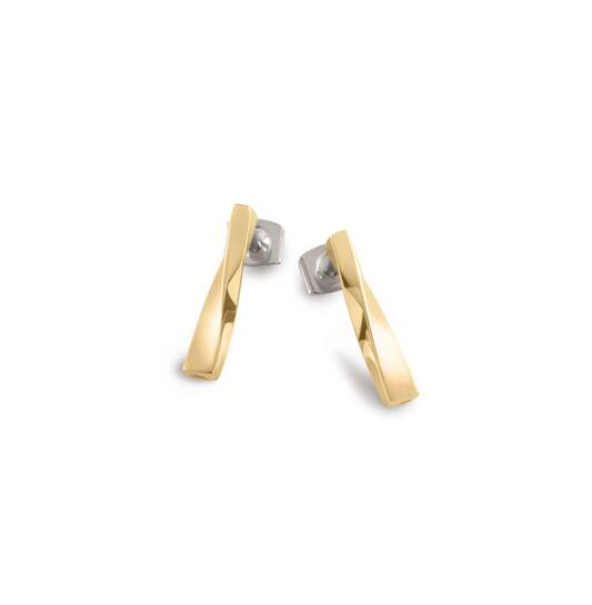 Boccia Titanium goudkleurige fantasie staaf oorknoppen 17,5mm | 05035-05
