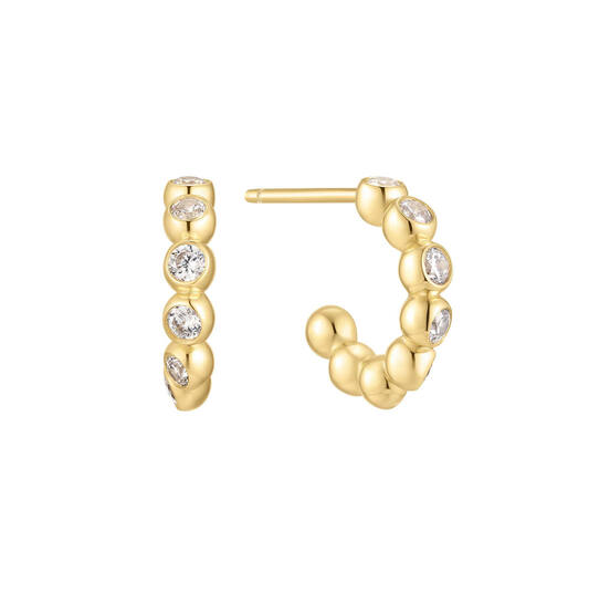 Goldplated Bezel Organic Stud Earrings E