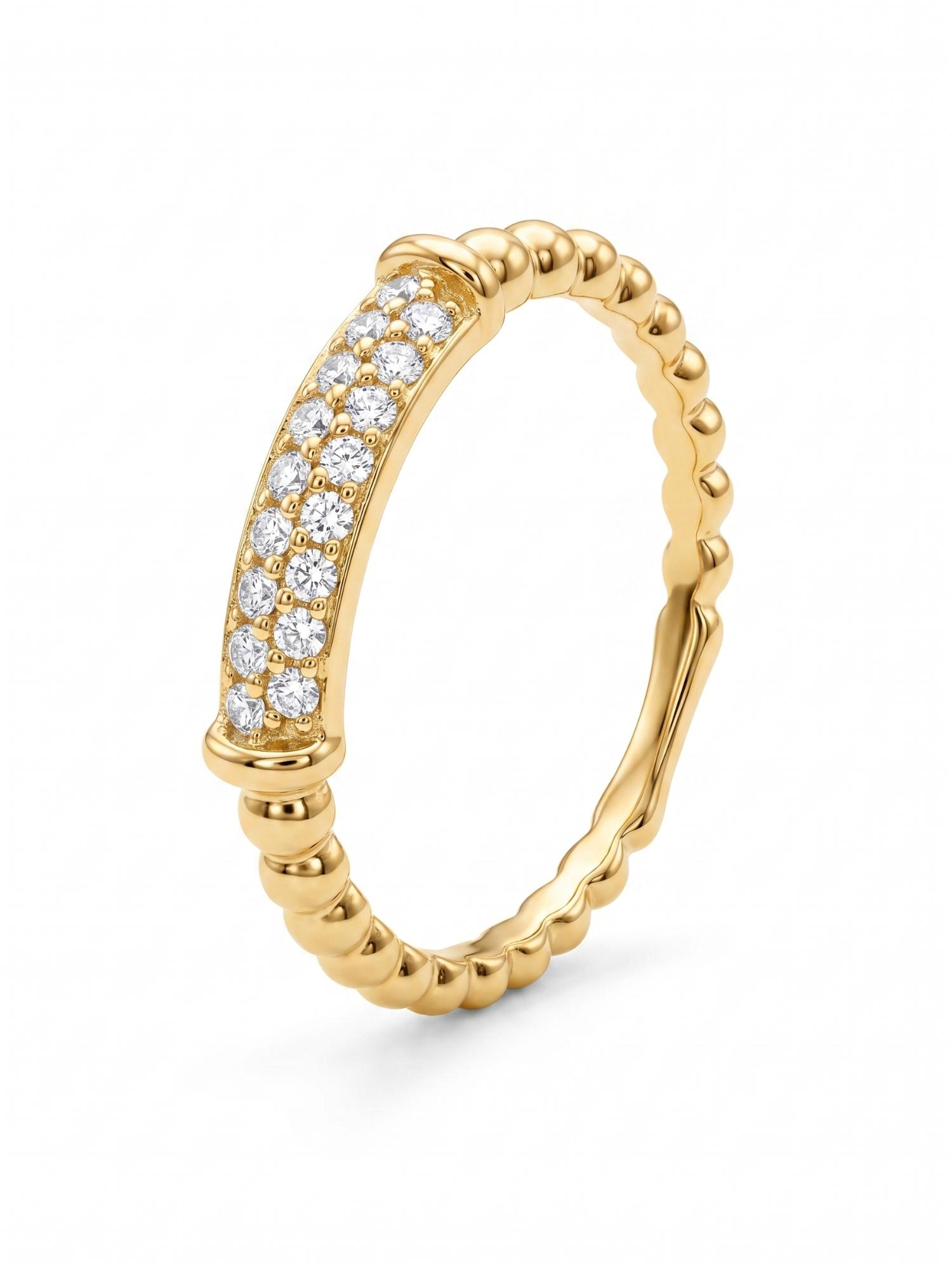 18 karaat geel goud 0.18ct briljant pav&eacute; gezet