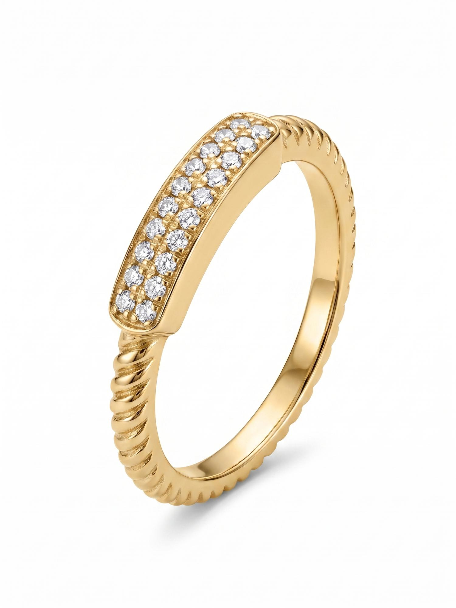 18 karaat geel gouden ring met 0.11ct natuurlijke briljant 