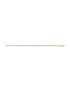 14 karaat geel gouden gourmette met zilveren kern 2.2mm breed 60cm