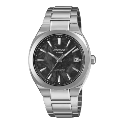 Die Casio Edifice Automatic EFK-200CD-1AER Uhr besticht durch ein Edelstahlgeh&auml;use, Saphirglas, ein silbernes Edelstahlarmband und ein schwarzes Zifferblatt mit Streifenindex. Sie ist wasserdicht bis 100m. Ideal f&uuml;r den t&auml;glichen Stil und formelle Anl&auml;sse. Tragen Sie sie mit einem Anzug oder l&auml;ssiger Kleidung, um einen eleganten Look zu erzielen.