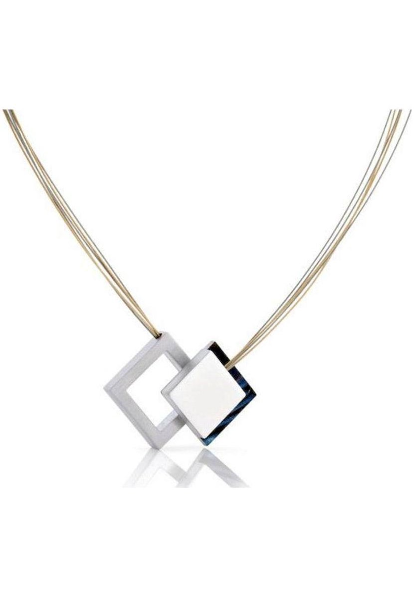 Collier aluminium black stripes/butterfly blue
