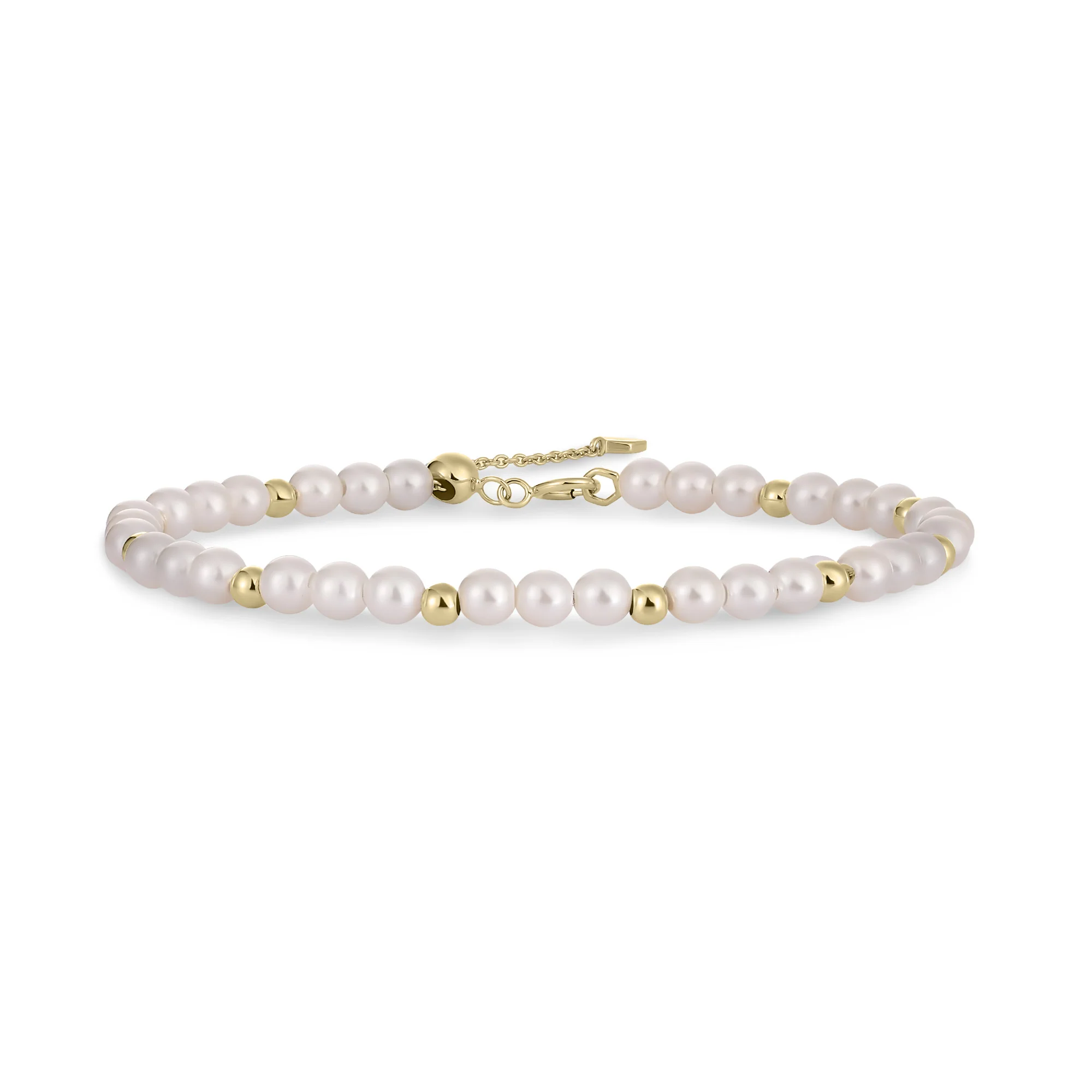 Gisser amsterdam zilver vergulde armband met zoetwaterparels B1055Y-17+3