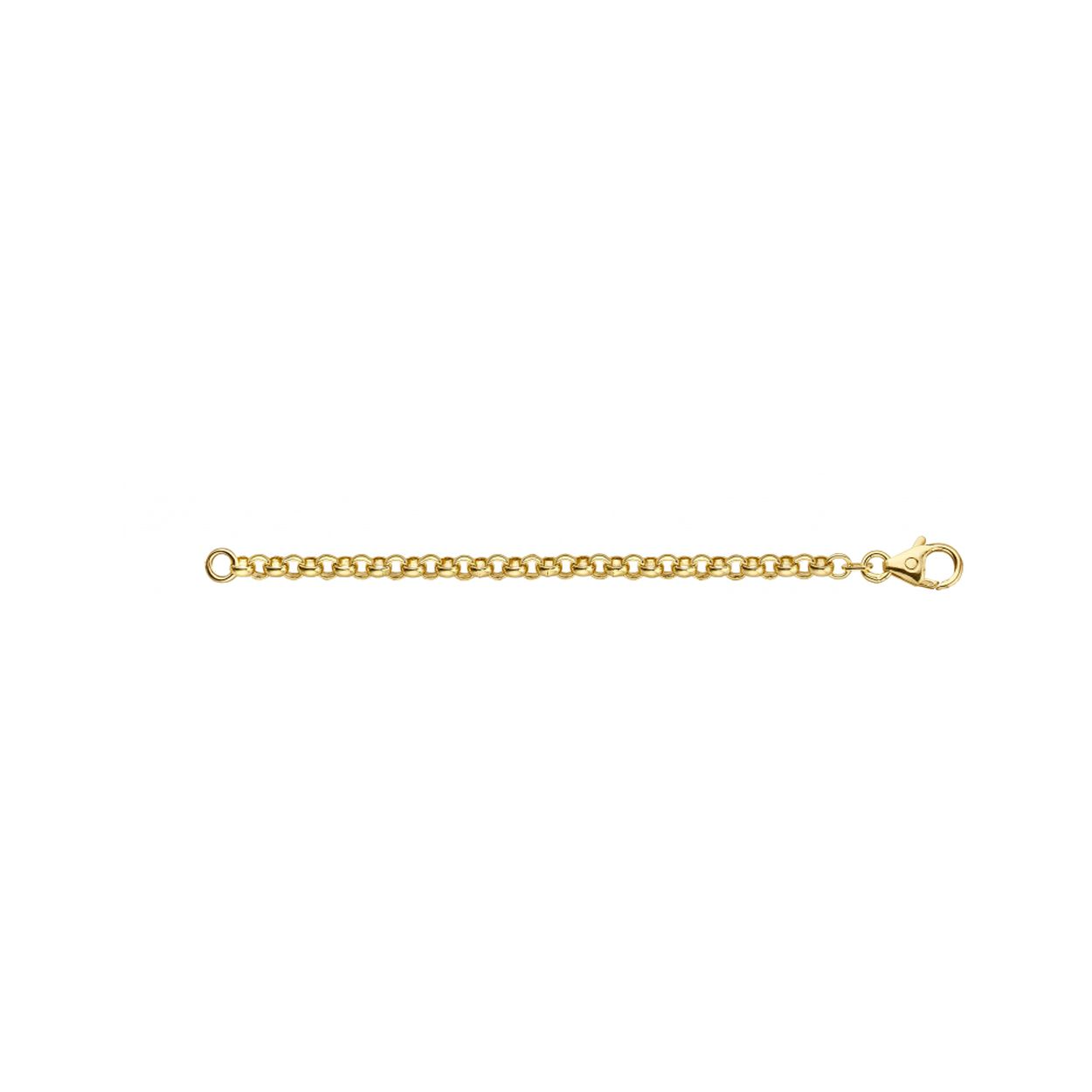 Fjory - 14kt geelgouden Jasseron armband 4mm, met zilveren kern, 17cm - 40-J0417